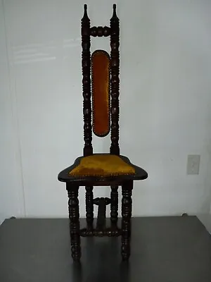 Antique RARE Medieval Gold  Fable Carved Wood Skinny  Chair • $299