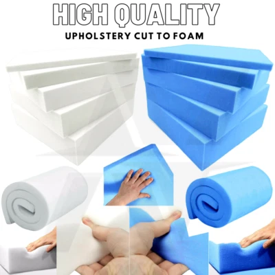 £4.59 • Buy Foam Cut To Any Size Upholstery High Density Cushions Seat Pad Sofa Replacement.