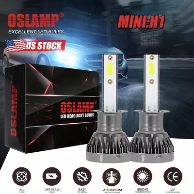 2x Mini H1 LED Headlight High Beam Or Low Beam Bulbs Conversion Kit Bright 6000K • $12.99