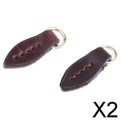 2x 2Pcs Leaf Design Leather Zipper Pulls Zip Fixer Tags Zipper Repair Tabs • $13.77