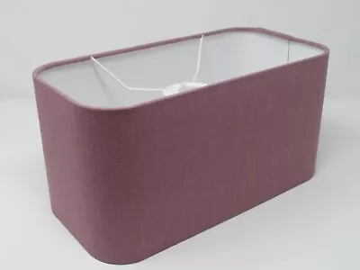 £36.50 • Buy Lampshade Mauve Textured 100% Linen Rounded Rectangle Light Shade