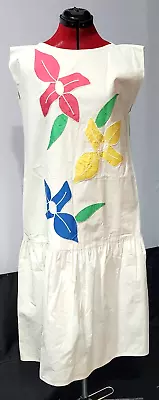 Vtg. Oscar De La Renta For Swirl White Floral Drop Waist Dress Size Medium? • $59.99