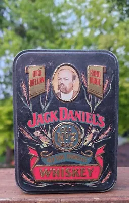 VTG Jack Daniels Old No 7 Whiskey Tin Embossed Box With Unique Paper & 2 Bottles • $34.99