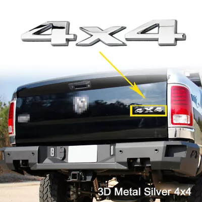 1x For Dodge Ram 4X4 Mopar Tailgate Badge Logo Nameplate Emblem Chrome Silver • $9.44