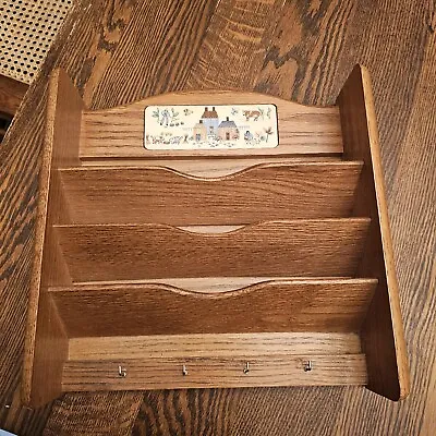 International Heartland Wood Letter Rack Bills Mail Key  Country 11 3/4 X12 1/8  • $22