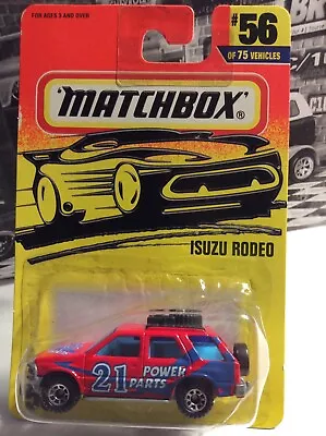 Matchbox 1997 Release #56 Isuzu Rodeo Red #21 Power Parts Tampos • $1.79