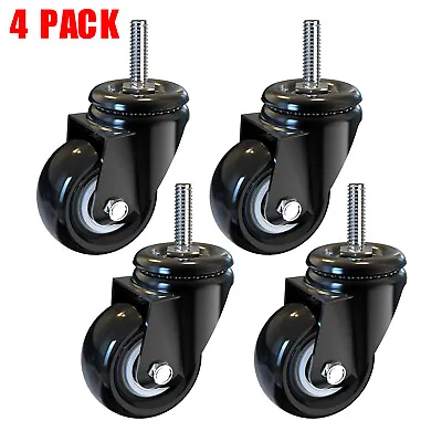$16.95 • Buy 4x 2Inch Rubber Casters Heavy Duty Safety No Brake Wheels For Wire Shelving Rack