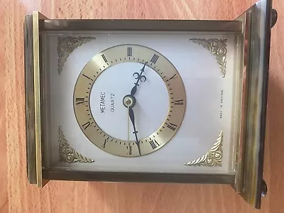 Vintage Metamec Carriage Clock Brass & Gilded With Onyx Top & Base - Not Working • £7.50