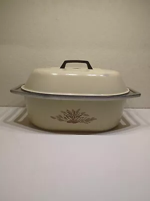 Vintage Club Cookware Roaster Dutch Oven Pot Pan Cream Color USED • $20