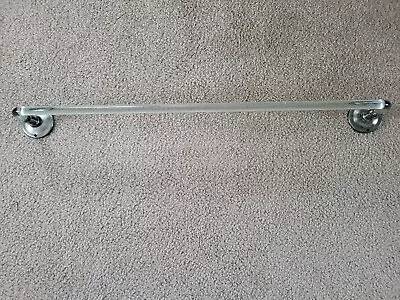  Vintage Glass Towel Bar Retro Kitchen Bath 24  Bent Rod With 2  Brackets • $27