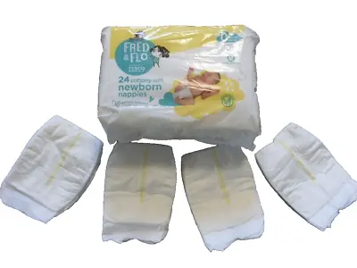 Fred & Flo Premature Newborn Pack Of 24 Nappies  2-5lbs   New - Size 0 • £2.25