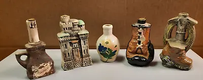 Vintage Miniature Empty Liqueur Bottles In Various Shapes Boxing Glove Castle. • $95