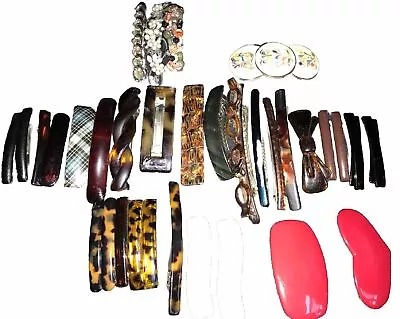 Vintage  Lot 33 Of Hair Mixed Colors And Sizes Barrettes 90’s Red White Brown • $31.49