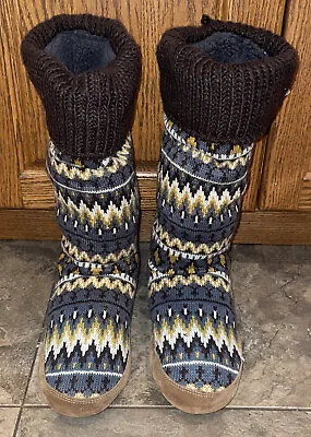 Muk Luks Sweater Knit Knee High Soft Lined Slipper Booties Women’s Size XL New • $23.29
