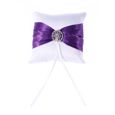 £6.65 • Buy  10x10cm Wedding Ring Pillow Cushion Bridal Crystal Ribbon Decorated Ring Bearer