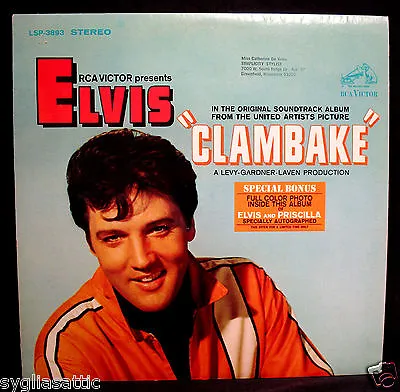 ELVIS PRESLEY-CLAMBAKE-Film Soundtrack Album W/Bonus Photo-RCA VICTOR #LSP-3893 • $229.99