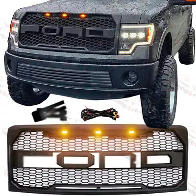 Front Grille Fit For 2009 2010-2014 FORD F150 F-150 Grill Raptor Style W/Letters • $124.98