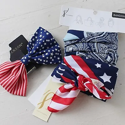 £14.54 • Buy NEW - American Flag - 4th July -Bandana + Bow Bundle, Collection18 + France Luxe