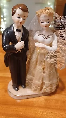 Vintage 1940s Wedding Cake Topper Figurine Antique Husband And Wife Rare Item • $23.95