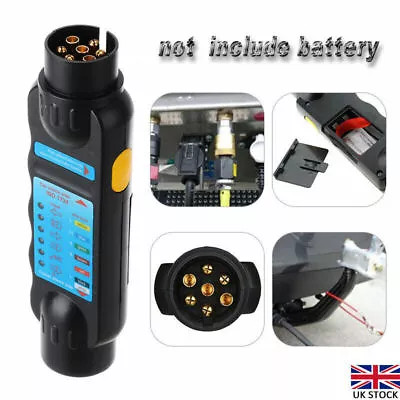 7 Pin Towing Trailer Tow Bar Caravan Plug Socket Light Wiring Circuit Tester UK • £8.10