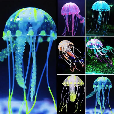 £3.11 • Buy Aquarium Landscape Fake Jellyfish Coral Water Grass Fish Tank Simulation Decors