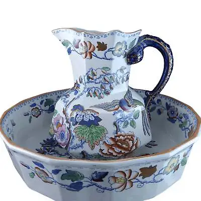 C1870 Masons Flying Bird Chinoisiere Hand Painted Polychromed Transferware Wash • $771.75