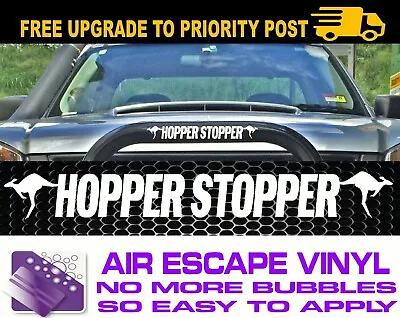 HOPPER STOPPER Funny Bullbar Kangaroo Outback Country 4x4 Car Sticker 400mm • $7.99