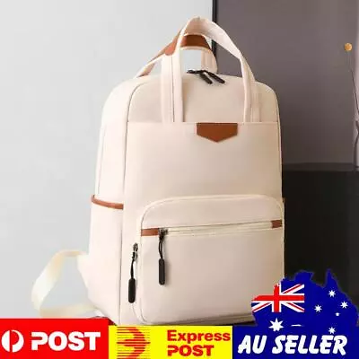 Women Work Computer Backpack Oxford Laptop Backpack Student Travel Bag (Beige) • $25.09