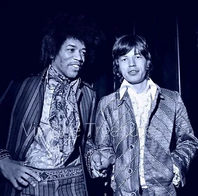 Jimi Hendrix With Rolling Stones Singer Mick Jagger Photo Print Poster • $19.99