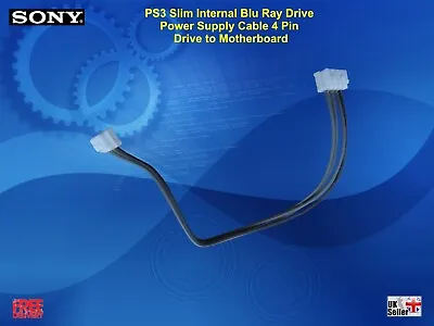 £3.99 • Buy ⭐PS3 Slim Internal Blu Ray Drive Power Supply Cable 4 Pin Drive To Motherboard⭐