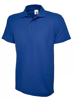 Mens 100% Cotton Polo Shirt Short Sleeve Premium Shirts - PLAIN UNIFORM CASUAL • £9.99