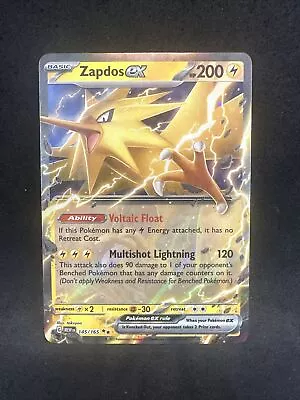 Pokemon Zapdos Ex 145/165 Scarlet & Violet 151 Ultra Rare Holo NM • $7.99