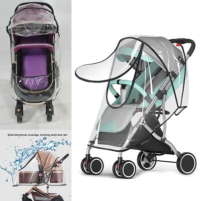 Universal Baby Pushchair Stroller Raincover Clear Rain Cover Pram Buggy W Window • £7.99