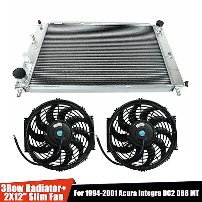 3 Row Aluminum Radiator+2X12  Slim Fan For 1997-2004 Ford Mustang GT/SVT V8 MT • $156.99