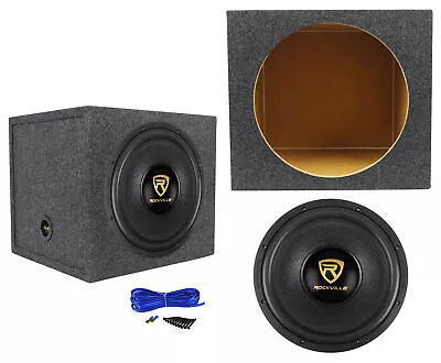 Rockville W15K9D4 15  5000 Watt Car Audio Subwoofer+Sealed Sub Box Enclosure • $209.90