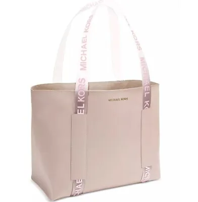 MICHAEL KORS Blush Pink TOTE BAG PURSE Clear Logo Straps NEW • $51.80