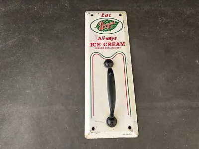 Vintage BREYERS ICE CREAM DOOR PULL Rare Old Advertising Sign 10  X 3 1/2  • $4.25