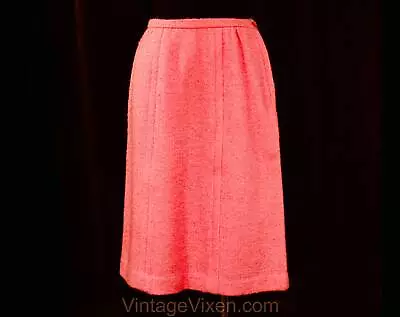 Size 8 1950s Pink Poodle Cloth Skirt - 1960s Bubble Gum Boucle Wool - Medium NWT • $69.99