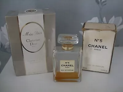 NEW AND SEALED VINTAGE MISS DIOR 150g TALCUM POWDER + CHANEL PERFUME  • £24.99