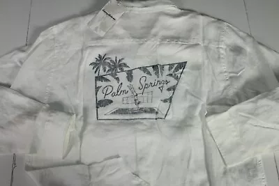 Tommy Bahama Shirt Palm Springs Destination Breezer White Linen New LS Medium M • $49.95