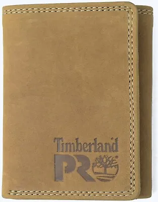 Timberland PRO Men's Leather RFID Trifold Wallet With ID Window • $24.99