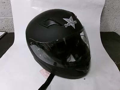 New Vega V-star Black Matte Adult Helmet Dot Rated Size Md 52000-053 • $74.95