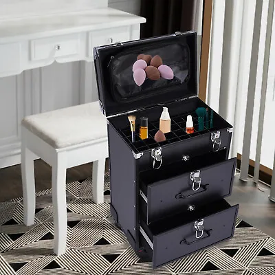 Professional Rolling Makeup Train Case Cosmetic Trolley Makeup Storage Organizer • $74.10