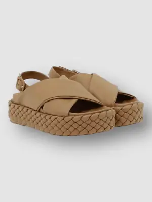 $222.05 • Buy $495 Paloma Barcelo Women's Beige Luke Constance Leather Sandal Shoes US 8/EU 38