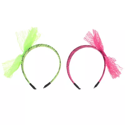  2 Pcs 80s Bow Headband Hair Bands For Women European American • £8.98