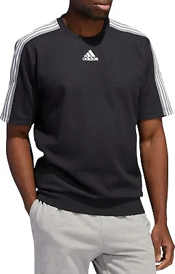Adidas Post Game Short Sleeve Crewneck Sweatshirt Men's S M L XL 2XL Black • $10