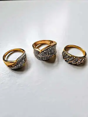 Women's Two-Tone Metal Fashion Ring Set Of 3 DIamond Accent Morgan & Paige - #74 • $64