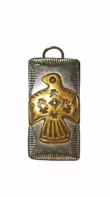 VTG Native American Eagle Fob Pendant Metal 2  Signed EA Rare • $22.49