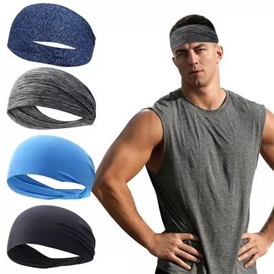 Headbands Men Women Sweatband Head Band Hair Gym Yoga Stretch Sport Sweat Band. • £3.39