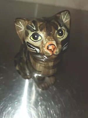 Adorable 4  Vintage Stripe Kitty Cat Seymour Mann Japan 1978 Porcelain Figurine  • $34.99